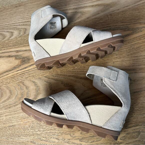 Sorel Joanie II Lug Sole Wedge Sandal Open Toe Comfort Shoe Tan Women’s Size 7 - Picture 6 of 9